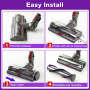 Tête de Brosse de Remplacement à Couple Élevé Anti-Enchevêtrement pour Dyson V11 V15 V10 V8 V7, Aspiration Réglable pour Moquett