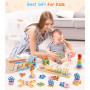 Subtail Montessori Jouets Enfant 1 2 3 Ans - Jouet à Empiler Et de Tri Bebe 1 an - Jouet Puzzles en Bois - Jeu Jeux Montessori 1