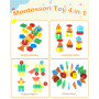Uping Jouet Bebe 1 2 3 Ans Jeux Montessori Enfant 1 2 3 Ans Jeu Educatif en Bois Puzzle à Empiler et de Tri Cadeau Garçon Fille