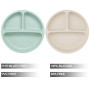 PandaEar Set de Vaisselle pour Bébé | 2 Assiettes Divisées avec Ventouse en Silicone, 2 Sets de Cuillères et Fourchettes pour Bé