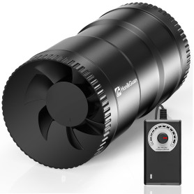 Hon&Guan Ventilateur Extracteur en Ligne 100mm 6W 221 m³/h Ventilation Extracteur Air avec Variateur Ventilation Cave Humide, Ga
