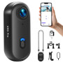 NinjaCam Mini Caméra Sport 4K WiFi, 360° Camera Vlog, Caméra d'action pour Casque de Moto, Bodycam Portable Étanche jusqu'à 30M,