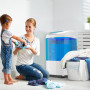 SOARS Mini Machine à Laver Semi-Automatique, Mini Lave Linge & Essoreuse 2-En-1, Charge 2 Kg, pour Vêtements de Bébé, Serviettes