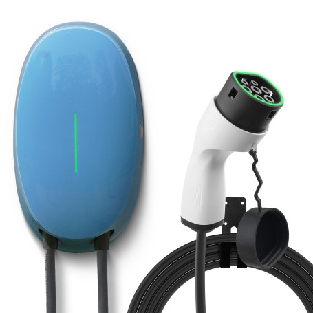 EIDYBOX Type 2 Wallbox pour Vehicule Electrique, 7,2KW Monophasé 32A Borne de Recharge avec Câble de 6M, Station de Recharge pou