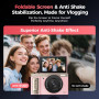 Appareil Photo Numérique 4K Digital: 64MP Appareils Numérique avec Écran Rabattable 180° - Camera pour Vlog avec Carte 32GB - po