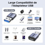 UGREEN Adaptateur USB C vers USB A OTG 10Gbps Lot de 4 Adaptateur Type A vers Type C Charge Rapide Data Sync Compatible avec iPh