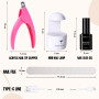TOMICCA Capsule Americaine Ongle-Pose Americaine Ongle Kit, 500 PCS Capsules Ongle Ballerine Long,Portable Lampe UV Ongle Et 15M