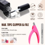 TOMICCA Capsule Americaine Ongle-Pose Americaine Ongle Kit, 500 PCS Capsules Ongle Ballerine Long,Portable Lampe UV Ongle Et 15M