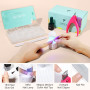 TOMICCA Capsule Americaine Ongle-Pose Americaine Ongle Kit, 500 PCS Capsules Ongle Ballerine Long,Portable Lampe UV Ongle Et 15M