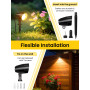 MEIKEE Spot LED Extérieur avec Piquet 7W Lot de 2 Éclairage Paysager Aluminium IP66 Étanche 500LM Blanc Chaud 3000K Tension 85-2