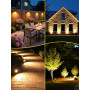 MEIKEE Spot LED Extérieur avec Piquet 7W Lot de 2 Éclairage Paysager Aluminium IP66 Étanche 500LM Blanc Chaud 3000K Tension 85-2
