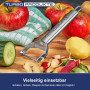 TURBO PRODUKTE Éplucheur en acier inoxydable pour fruits et légumes - Avant et arrière avec lame pendulaire pour gauchers et dro