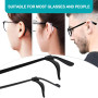 Qufiiry 16 Paires Retenues de Lunettes en Silicone, Manchon Branche de Lunette, Lunettes Porte-Lunettes Anti-Dérapant, Crochets 