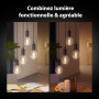 Philips Hue White Ambiance, ampoule LED connectée filament culot E27, compatible Bluetooth, pack de 3, fonctionne avec Alexa, Go