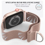 ORRLBB Bracelet compatible avec les Bracelets Apple Watch Series 11 10 9 8 7 6 5 4 Ultra SE 3 2 1 Femmes Hommes, Magnétique Méta