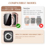 Kamita [3Pièces] Diamant Privacy Coque pour Apple Watch 10 42mm, Paillettes PC Bumper Case avec Anti-Espion Protecteur d'écran, 