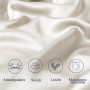 Vielit Taie Oreiller Satin 65x65 Lot de 2,pour Cheveux,Similaire Aux Taie d Oreiller en Soie,Housse de Coussin 65x65,Taies d'ore