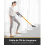 VACTechPro 60KPa/600W/7M Aspirateur, Aspirateur Balai avec Dépoussiéreur 800ML, Aspirateur Balai avec Fil avec Design à Double P