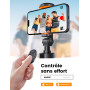 ANXRE 180cm Trepied Smartphone Monopods Portable, NT79 Extensible Perche a Selfie avec Télécommande Détachable, Trepied Telephon