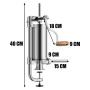 WishesMar 2,5 LB Pousoir a Saucisse Manuel en Acier Inoxydable Machine à Saucisses Manuel Vertical avec Support de fixation et 4