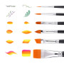 Bowitzki Lot de 6 pinceaux de Peinture pour Le Visage, Peinture Acrylique, Peinture Aquarelle, Gouache à l'huile