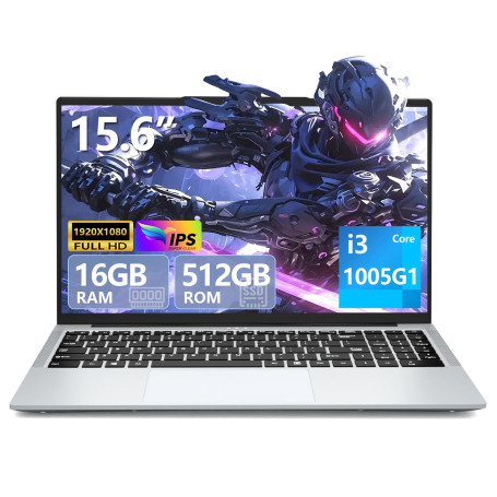 MOGIKK Ordinateur Portable 15,6 Pouces Core i3-1005G1 Processeur 16 Go DDR4 RAM 512 Go SSD Win 11 PC Portable Clavier Rétroéclai