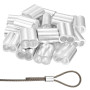 Lot de 100 manchons aluminium KYLOS 3mm, Bagues de sertissage pour câbles acier, Double embouts argentés pour câbles aviation et