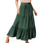 Genfien Femme Jupe 2 en 1 Bohème Tour de Taille Elastique Longue été Maxi Tube Taille Haute A-Line Décontractée Vacances L'été P