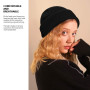 MOBIUSPHY Bonnet d'hiver pour homme et femme - En laine - Noir - Design classique - Moderne - Doux - Élastique - Respirant