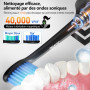 Brosse à Dent Électrique, Brosse a Dent Sonique, Brosse a Dent Electrique - 3 Intensités 5 Modes, 40000VPM, IPX7, Brosse à Dents