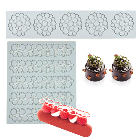 Hezhou 2 Pièces Gâteau Sucre Décoration Outils Moule à gâteau en dentelle Gâteau Dentelle Moule moules à fondant en dentelle de 