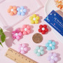 SUNNYCLUE 10 Styles de Perles en Silicone Marguerite Colorées Double Face Rose Jaune Bleu