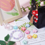 SUNNYCLUE 10 Styles de Perles en Silicone Marguerite Colorées Double Face Rose Jaune Bleu