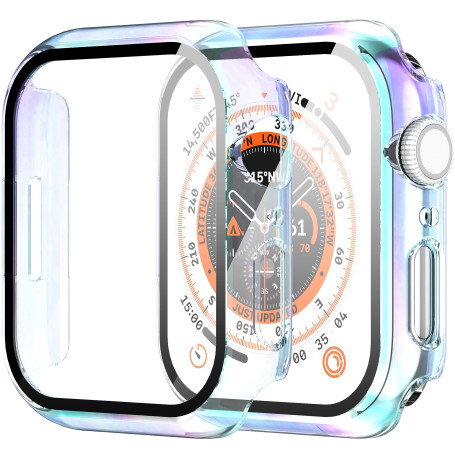 Diruite 2 Pièces Coque pour Apple Watch SE 3/2/1 /Series 6 5 4 40mm Protection Écran Dur PC Matériel Ultra Mince Verre Trempé Éc