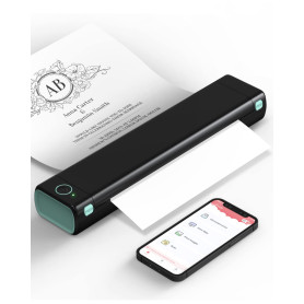Phomemo M08F Imprimante Portable, Imprimante Compacte Thermique sans Encre, Compatible avec Les Bluetooth avec Smartphone, USB a