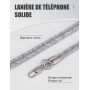 project-cb Lanière Téléphone 1,Téléphone Cordon patch 2,Lanière en corde,Lanière pour téléphone en bandoulière,Bandoulière de té