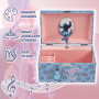 Disney Stitch Boîte à Bijoux Musicale pour Fille, Boite Souvenir à Remontoir Personnage Tournant, Rangement Bague, Déco Chambre,