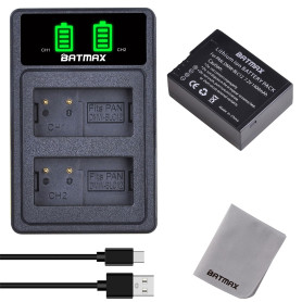 Batmax DMW-BLC12 DMW-BLC12E Batterie et Chargeur avec USB Port pour Panasonic Lumix DMC-FZ1000 DMC-GH2 FZ200 FZ300 DMC-G85 G5 G6