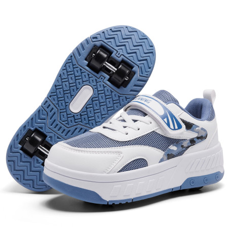 YINGCSM Chaussures à roulettes pour garçons et filles, patins à roulettes 2 en 1, chaussures de sport, chaussures de skateboard