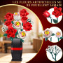 Ophy Kit de Construction Bouquet de Roses 772 PCS avec Vase - Fleurs Artificielles, Rose Artificielle - Idée Cadeau Femme pour A