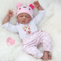 TERTYRES Poupée Reborn 22 Pouces 55cm Réaliste Bebe Reborn Fille Silicone Souple Corps de Tissu Un Vrai Nouveau-né Bébé Les Yeux