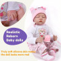 TERTYRES Poupée Reborn 22 Pouces 55cm Réaliste Bebe Reborn Fille Silicone Souple Corps de Tissu Un Vrai Nouveau-né Bébé Les Yeux