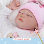 TERTYRES Poupée Reborn 22 Pouces 55cm Réaliste Bebe Reborn Fille Silicone Souple Corps de Tissu Un Vrai Nouveau-né Bébé Les Yeux