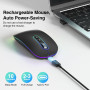 cimetech Souris sans Fil Rechargeable, Souris Bluetooth 5.1 USB 2.4GHz, 1000-1200-1600 DPI Réglable, Compatible avec MacBook/Tab