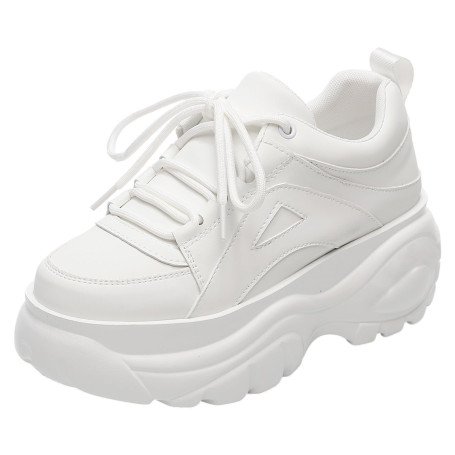 ANUFER Femmes Plateforme Haute épais Baskets Décontracté Lacetage Sportif Chaussures de Papa