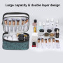 Trousse de Maquillage Portable Double Couche Trousse de Toilette Imperméable Pochette Sac Cosmétique de Voyage Vanity Case avec 