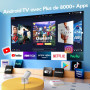 [App intégrée] Videoprojecteur 2025 Rétroprojecteur Portable Mini Projecteur, AKIYO O2 Projecteur Video Supporte 4K 1080P Auto K