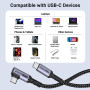 SUMPK 30cm USB 4 câble à angle droit [2 Pack], câble USB c 240w, transfert de données haute vitesse 40gbps, affichage vidéo 8K s