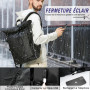 hk Sac a Dos Extensible 27L Sac Roll-Top Etanche Grand Sac a Dos PC Portable 15.6 Pouces avec USB Charging Port Pour Hommes Femm