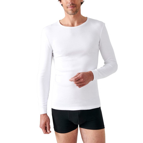 Damart - T-shirt pour Homme Col Rond, Manches Longues - Certifié OEKO-TEX - Maille Interlock Thermolactyl - Degré de Chaleur 3